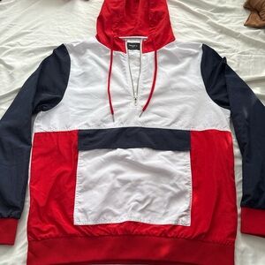 Forever 21 Red, White, and Navy Pullover Hoodie